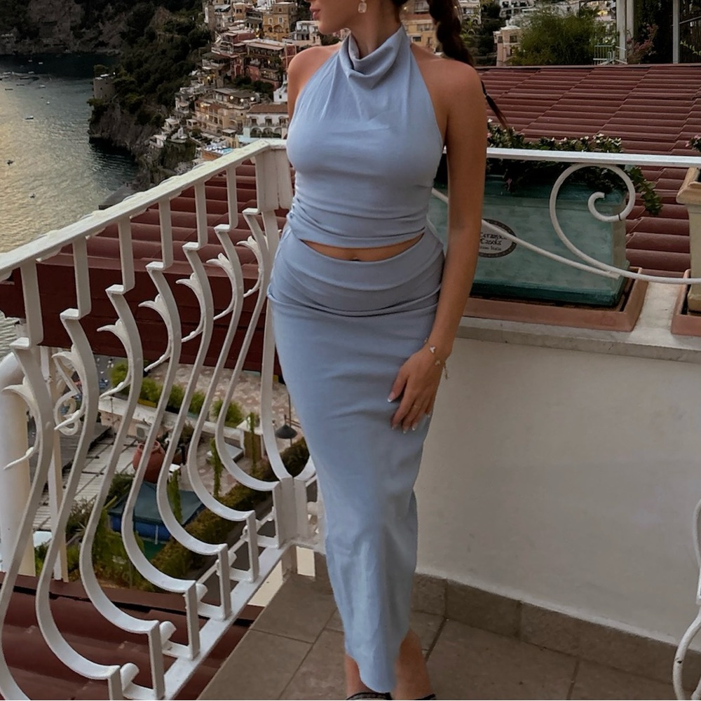 Blue Zara skirt and top set